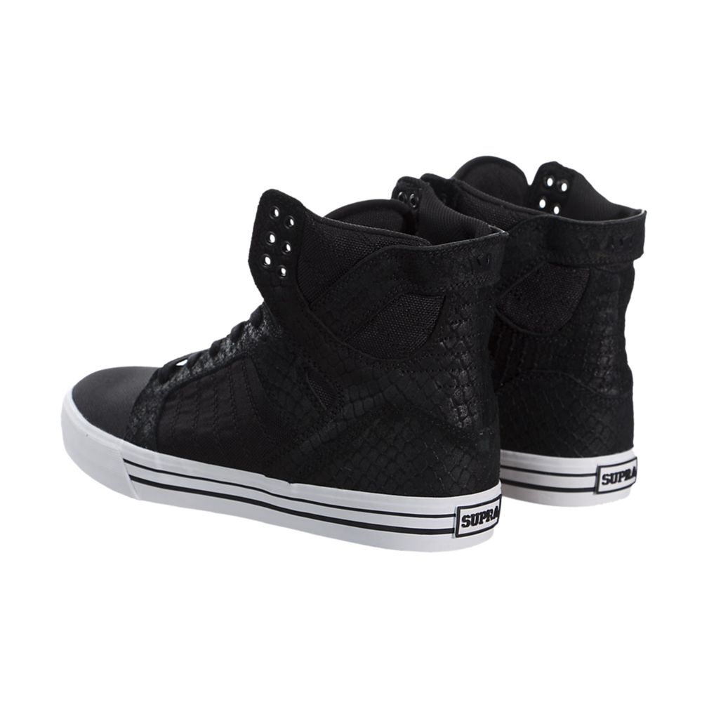 Baskets Montantes Supra SkyTop Noir Black/White Homme | VVL-41311236